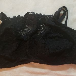 Olga black lace peek a boo bra . 42c
